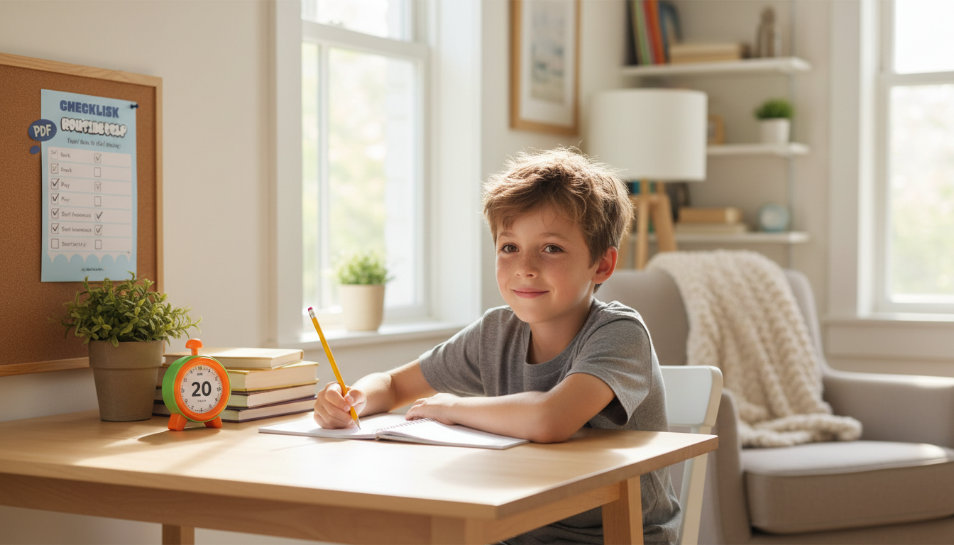 End Homework Battles: Calm Routine + Printable Checklist